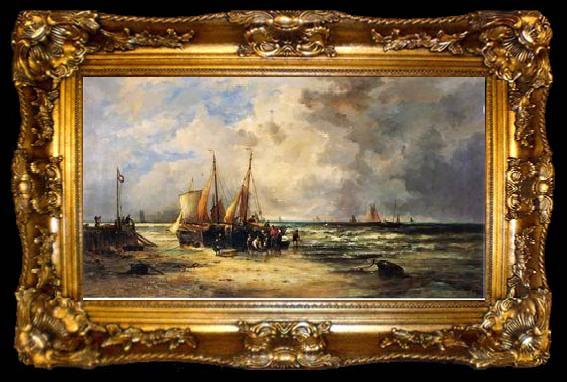 framed  unknow artist Seascape, boats, ships and warships. 44, ta009-2